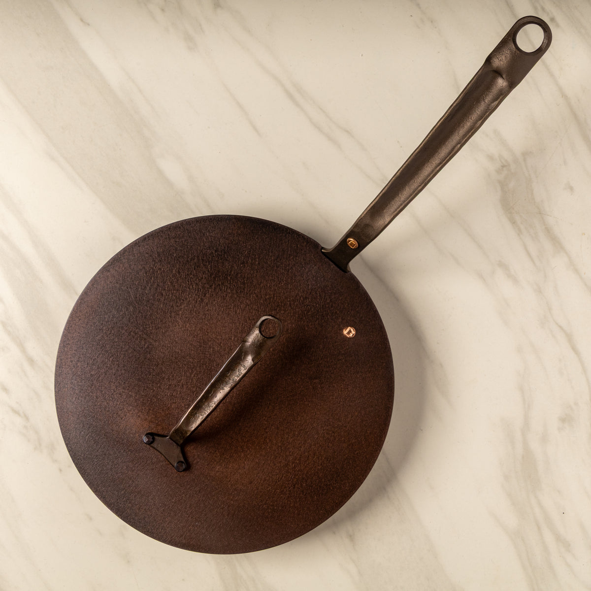 8",10",12" Round Carbon Steel Skillets Set - Hand Forged